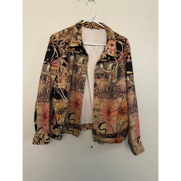 Vintage Impulse California Colorful Banque Coloniale Button Down Jacket 2XL - Picture 2 of 8